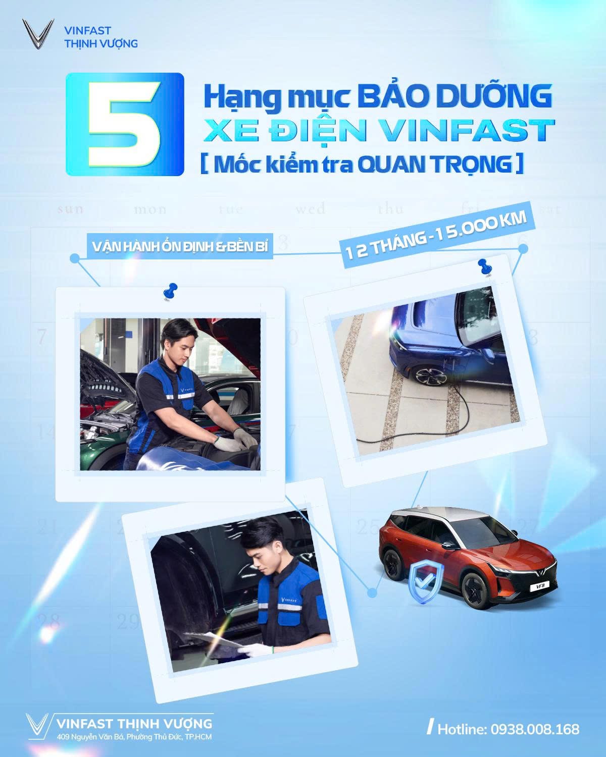 5 HẠNG MỤC BẢO DƯỠNG XE ĐIỆN VINFAST