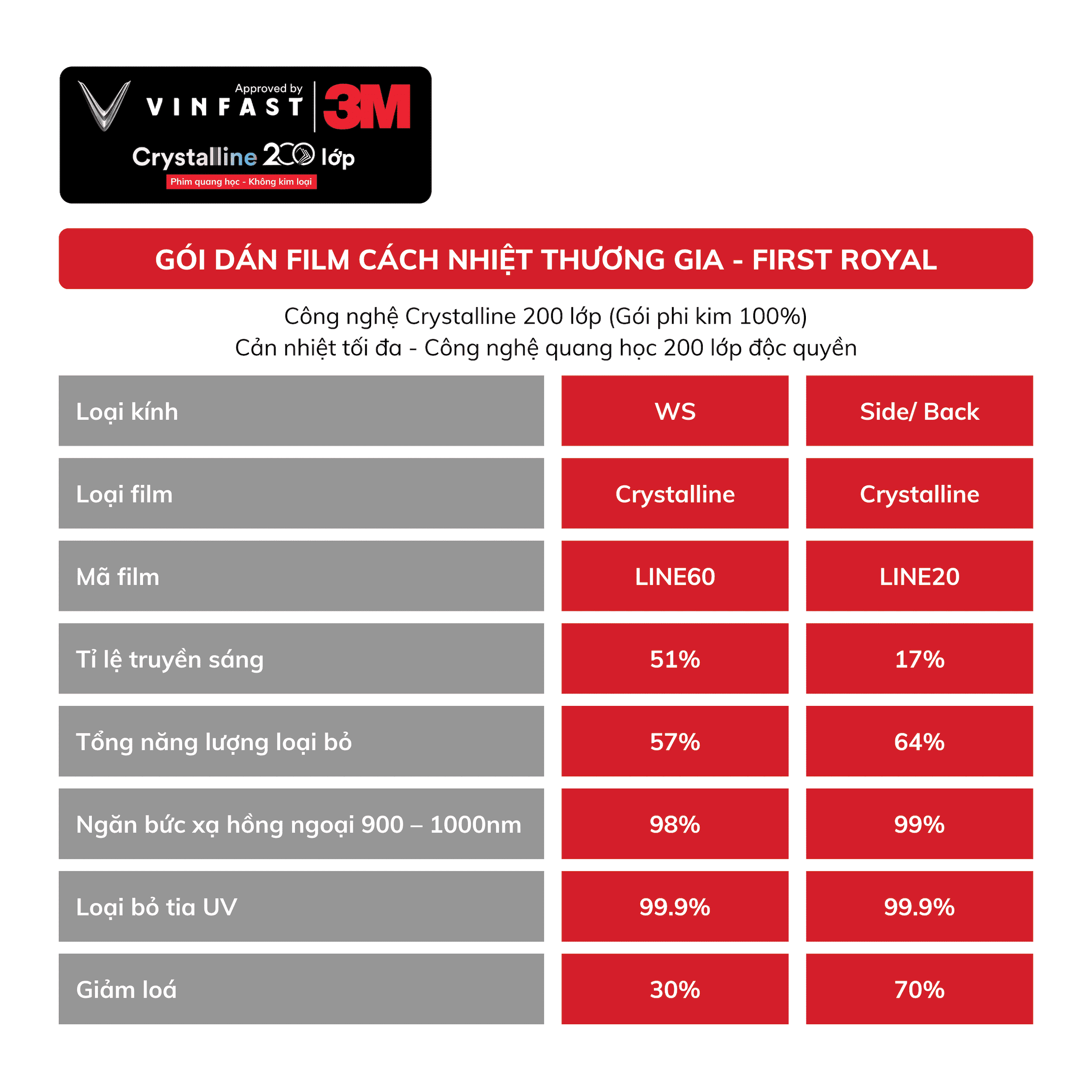 Gói Dán Film Cách Nhiệt Thương Gia VinFast VF 6 - First Royal 2